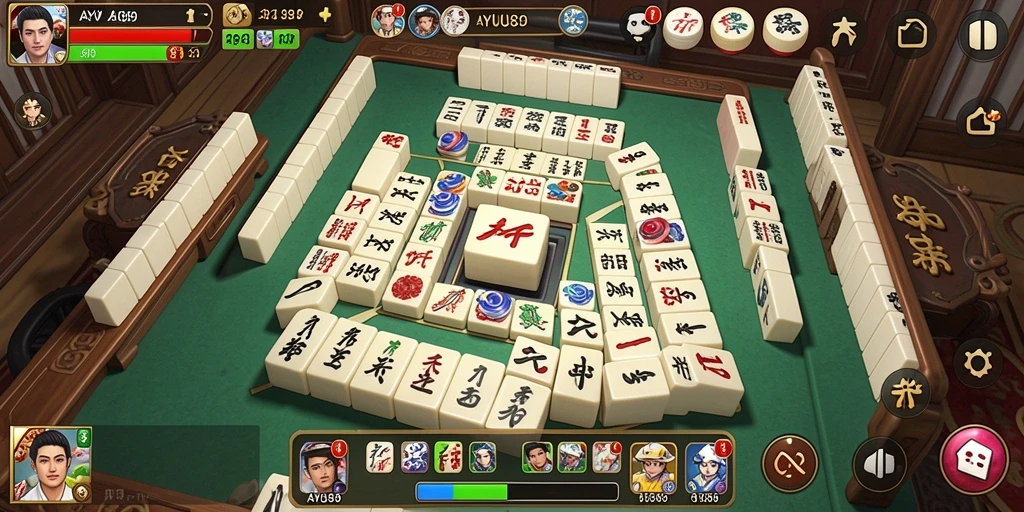Tampilan gameplay seru dari AYU89 yang menampilkan Mahjong.