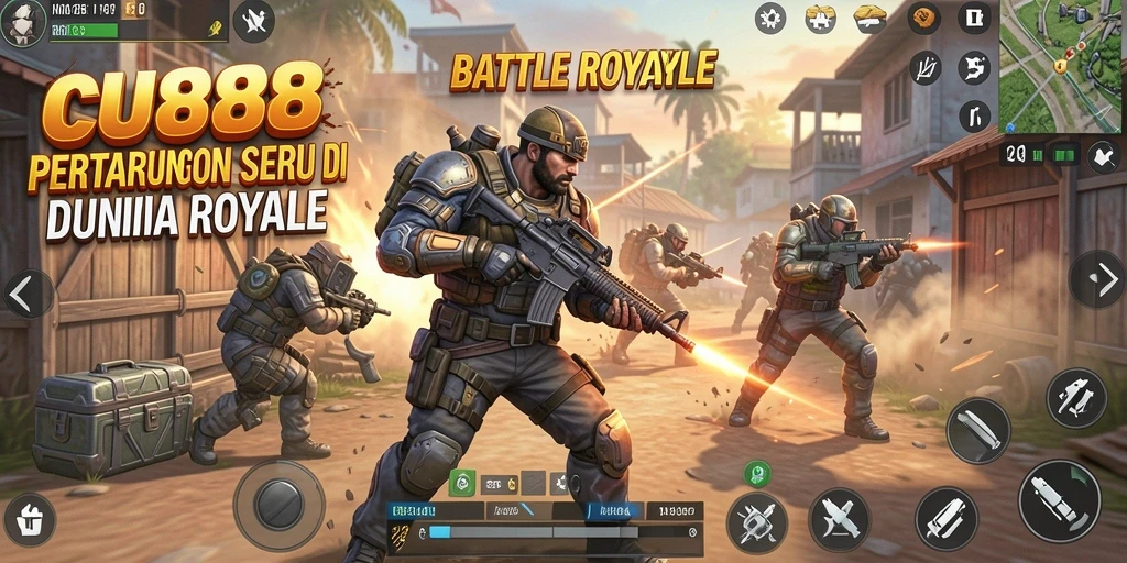 Tampilan menarik dari gameplay Battle Royale CU888 dengan aksi seru.