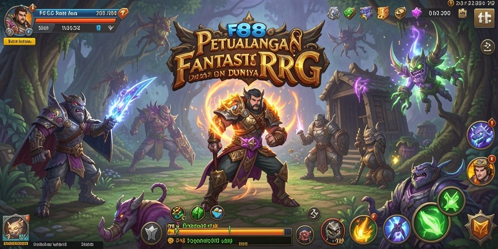 Tangkapan layar utama <strong>FC888</strong> menampilkan aksi pertarungan epik dalam game RPG.
