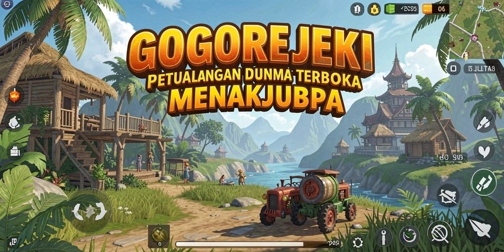 Screenshot gameplay GOGOREJEKI yang menunjukkan dunia terbuka yang luas.