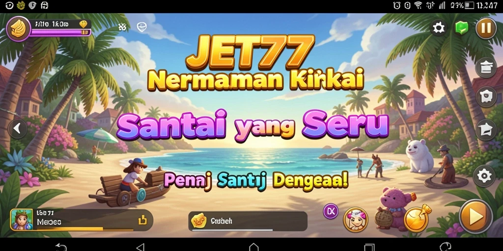 Tampilan gameplay JET77 yang menarik dan ceria.