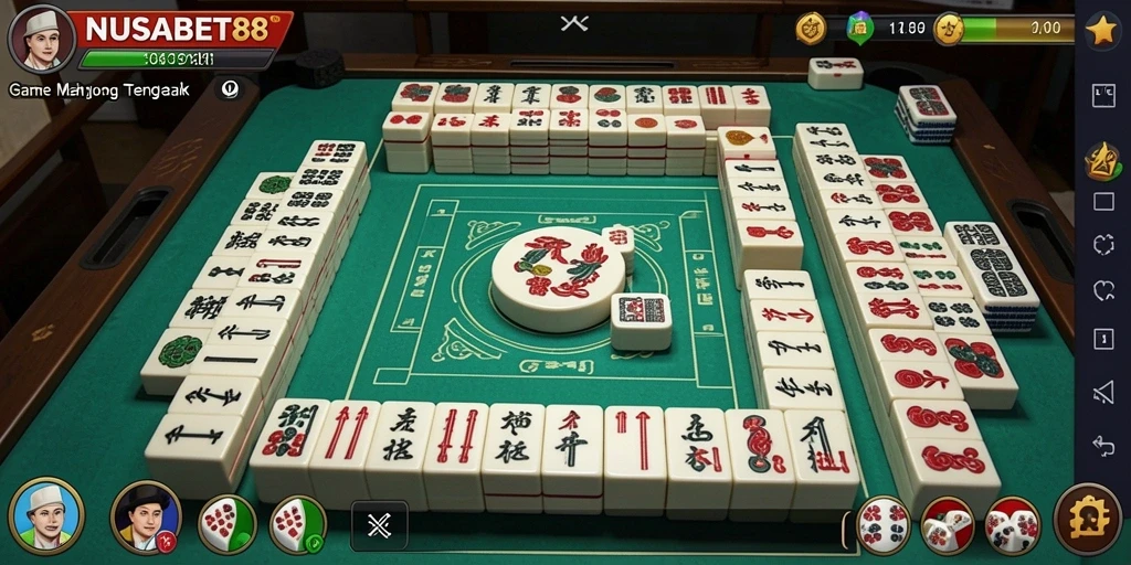 Tampilan gameplay Mahjong yang seru dan menantang di NUSABET88.