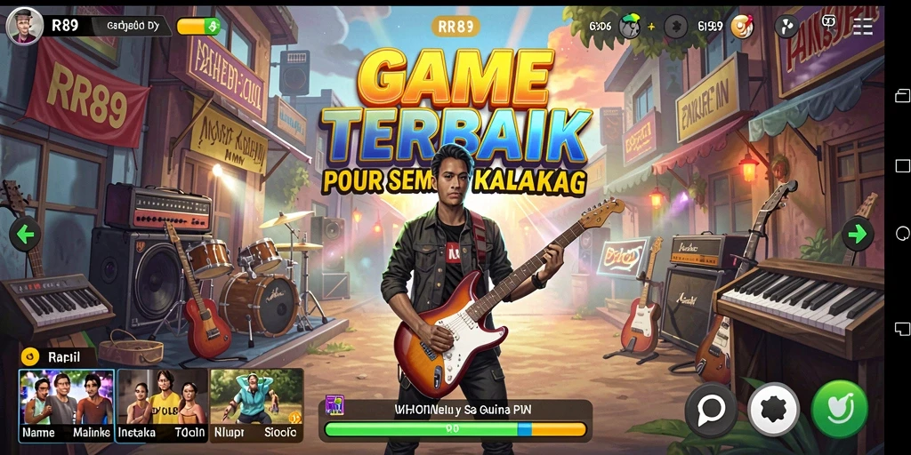 Tampilan gameplay seru dalam aplikasi musik RR89.