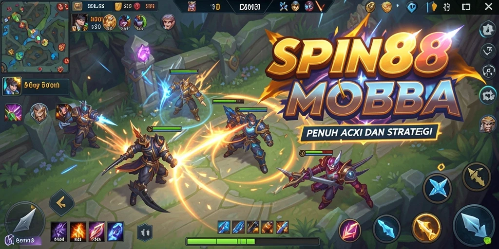 Tampilan permainan SPIN88 yang mendebarkan dalam pertempuran MOBA.
