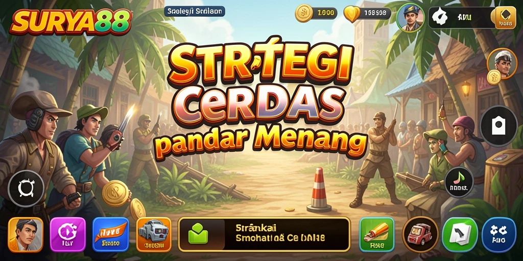 Screenshot gameplay SURYA88 menampilkan pertempuran strategis yang intens.