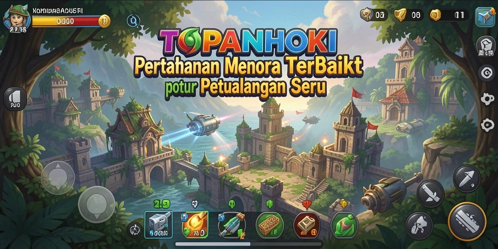 Tampilan gameplay menara yang menegangkan dan penuh strategi.