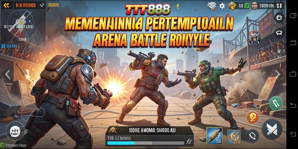 Tampilan screenshot TTT888 menunjukkan momen seru dalam pertarungan Battle Royale.