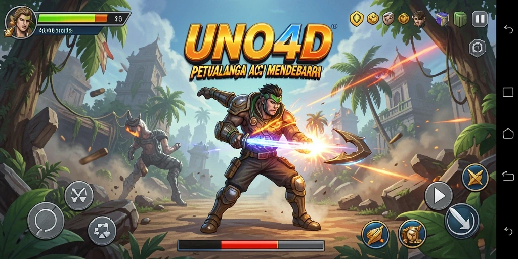 Gameplay Action mendebarkan dalam UNO4D dengan grafis yang menawan.