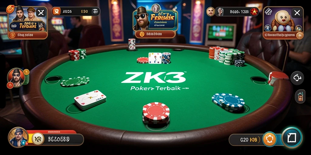 Tampilan permainan poker yang seru dan interaktif di ZK3.